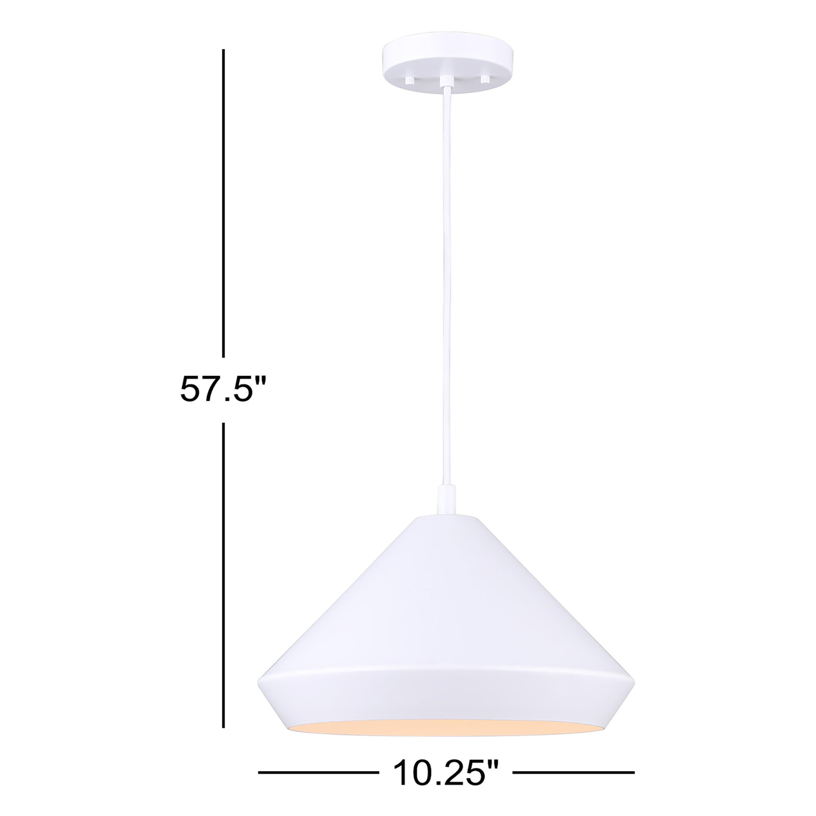 Bertie Single Light Metal Dimmable Pendant, 57.5" H x 10.25" W x 10.25" D