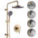10" Exposed Shower Combo Set, Solid Brass Shower Kit with Pressured-Balanced Valve