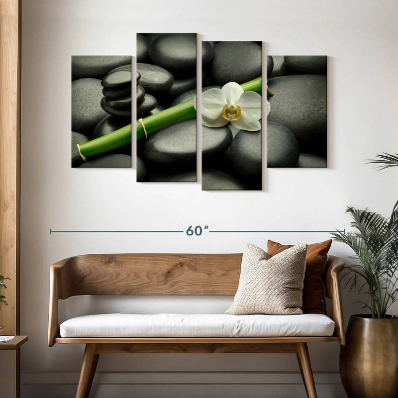 Motif floral de pierres zen Kerrick, H 32 po x l 52 po