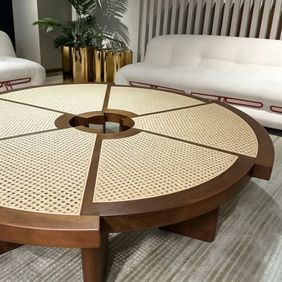 Nordic-style wood coffee table.