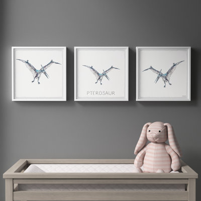 «Truman Giant Pterosaur», ensemble de 3 pièces, reproduction encadrée