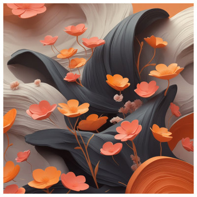 Orange Paper Flowers Double Sided Throw Pillows