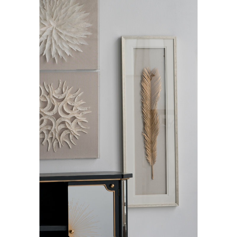 Art mural encadré 16 po x 47 po, feuille d'or, salon, salle à manger, bureau, chambre à coucher