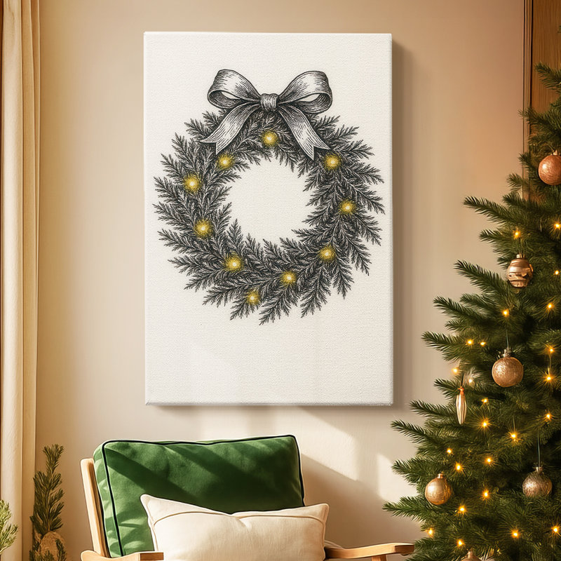 Twilight of Frostlit Pines - Toile tendue avec châssis de qualité supérieure, H 48 po x l 32 po