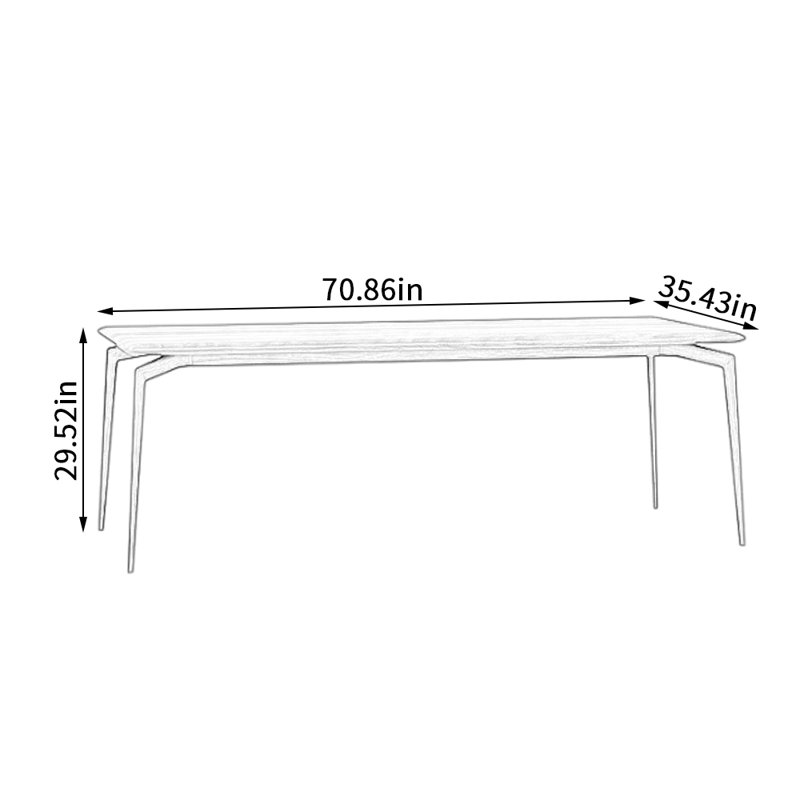 Table de salle à manger Modern, H 29,52 po x l 35,43 po x L 70,86 po