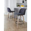 Tabouret de comptoir à hauteur fixe de 26 po avec pieds en bois cintré et repose-pieds rond Thea-94352141-129427567-129427573