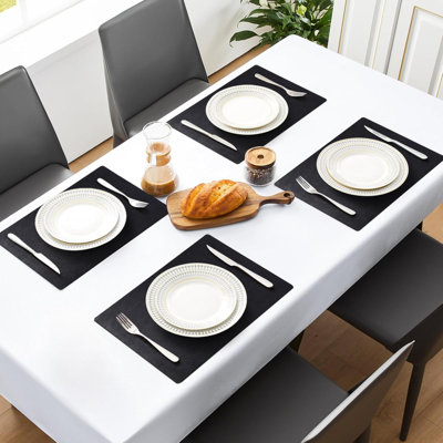 Vinyl Placemats Set Of  Faux Leather 100% Waterproof Oil Proof Wipeable PU Place Mats Heat Resistant Reversible Table Mats For Kitchen Dining Outdoor