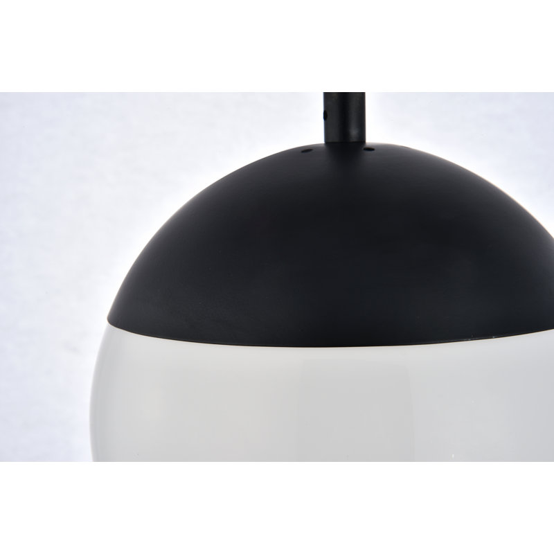 Yearby 1 - Light Single Pendant, 69" H x 12" W x 12" D, Black, Frosted White
