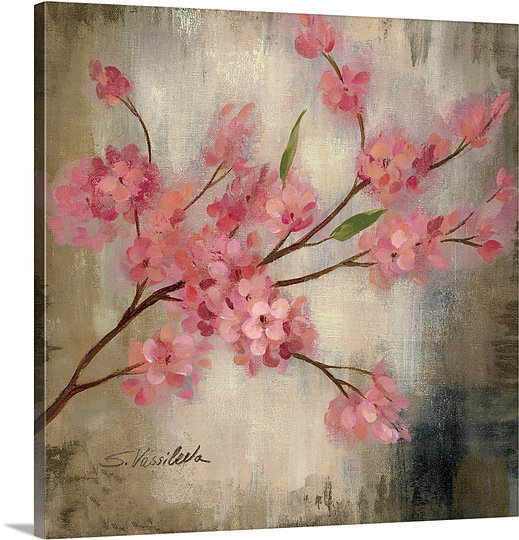 'Cherry Blossom I' by Silvia Vassileva Painting Print on Canvas Winston Porter 