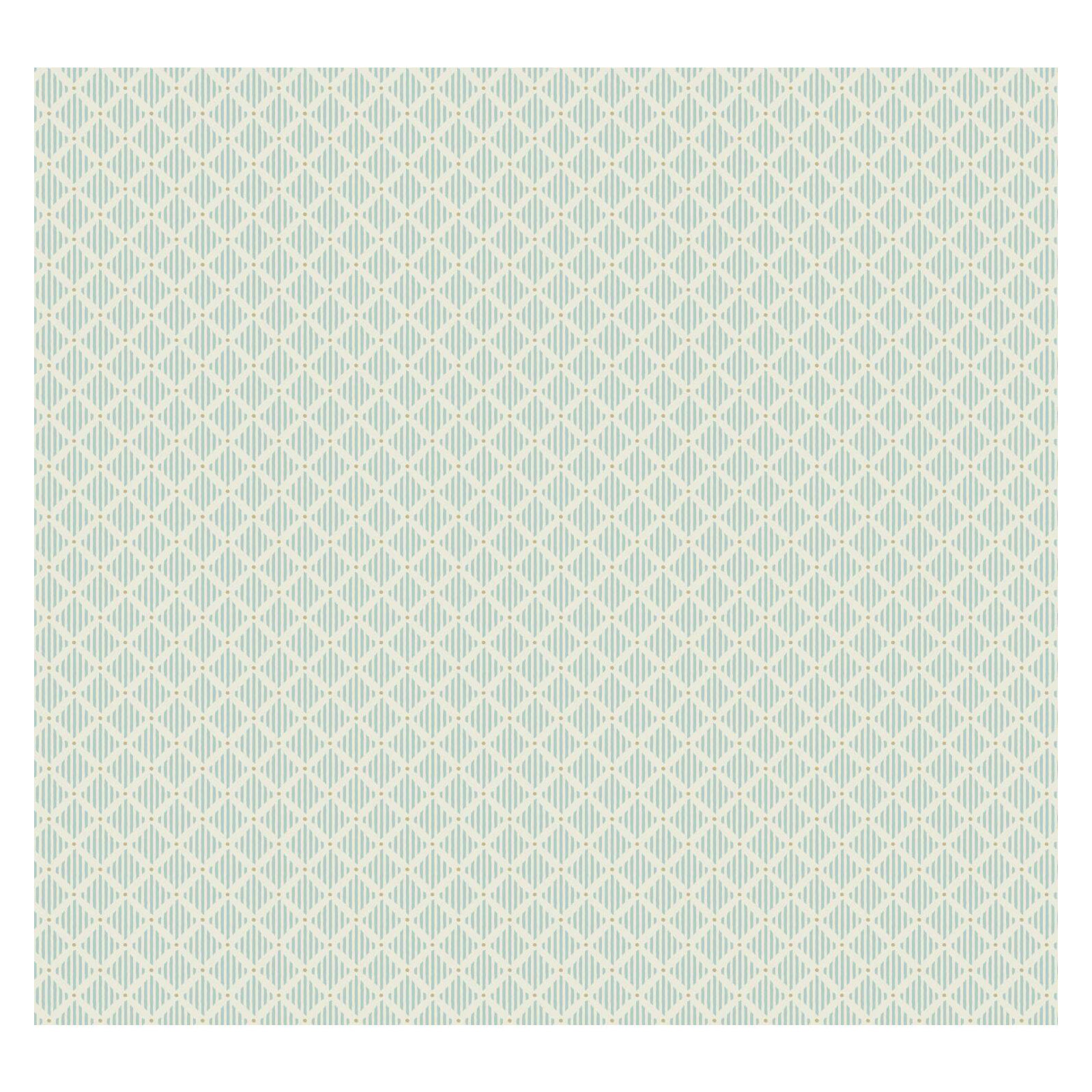 Floral Wallpaper, Blue/Taupe