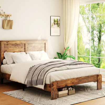 Cadre de lit, cadre de lit plateforme avec grand rangement sous le lit