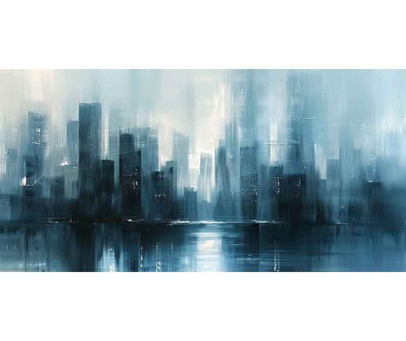 Art mural sur toile bleu brouillard bleu, L 48 po x H 24 po x P 1,5 po
