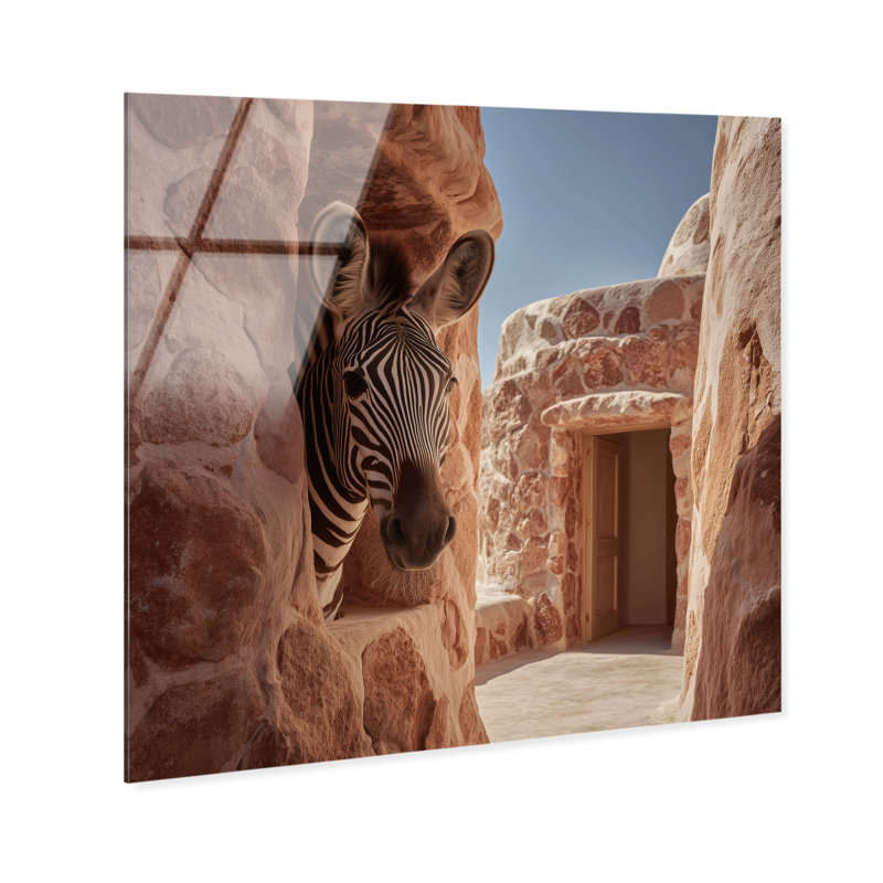 Clay Window Zebra Print by Oliver Gal, 12"H x 12"W, High-Gloss Acrylic Print