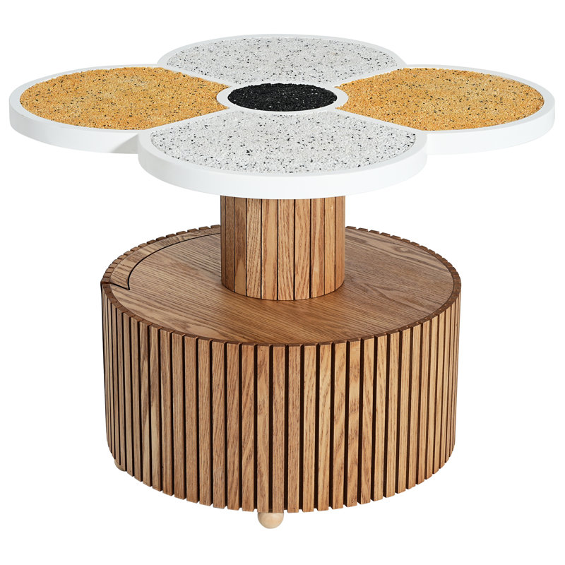 Unique Four-Leaf Clover Accent Side Table With Storage For Small Spaces | Gift Idea