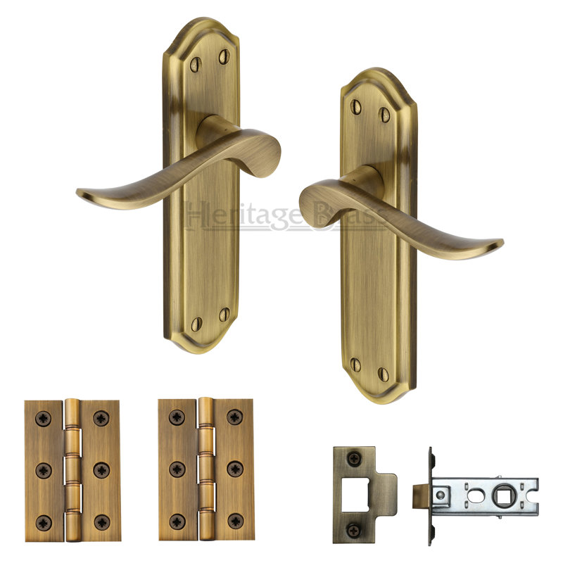 Heritage Brass Sandown Door Handle Kit, Antique