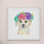 «Dog With Flower Crown» par Thimble Sparrow, reproduction encadrée-19555574