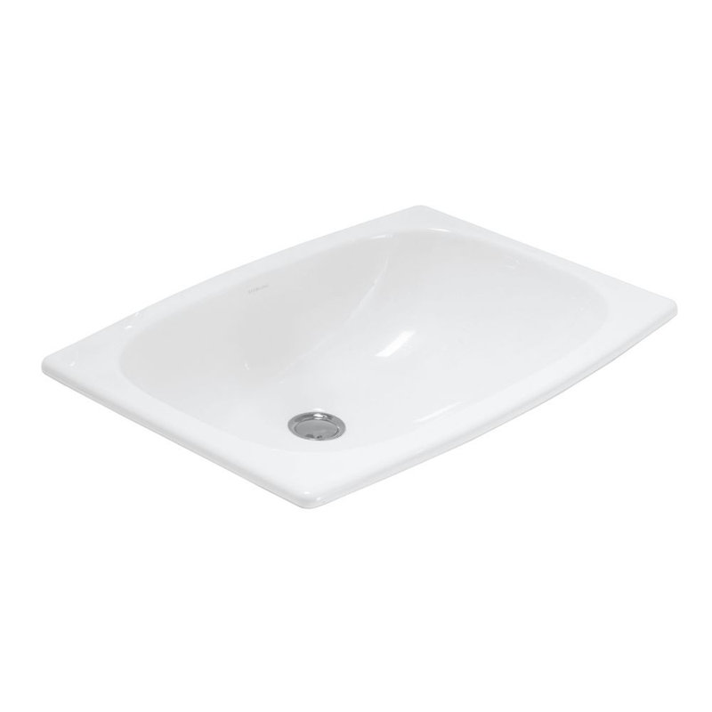 Stinson Ceramic Rectangular Drop-In Bathroom Sink with Overflow, White