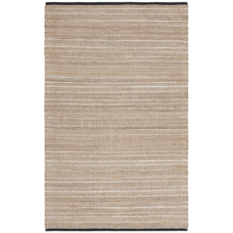 Erleen Flat Weave Jute/Cotton Rug in Light Brown/Beige, Rectangle 3' x 5'