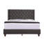 Très grand lit tapissier noir Elegant Transitional