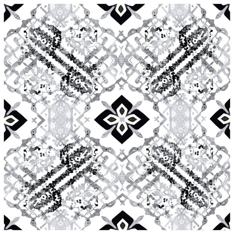 Ornate Black White Quilted Bedspread All Sizes, Twin