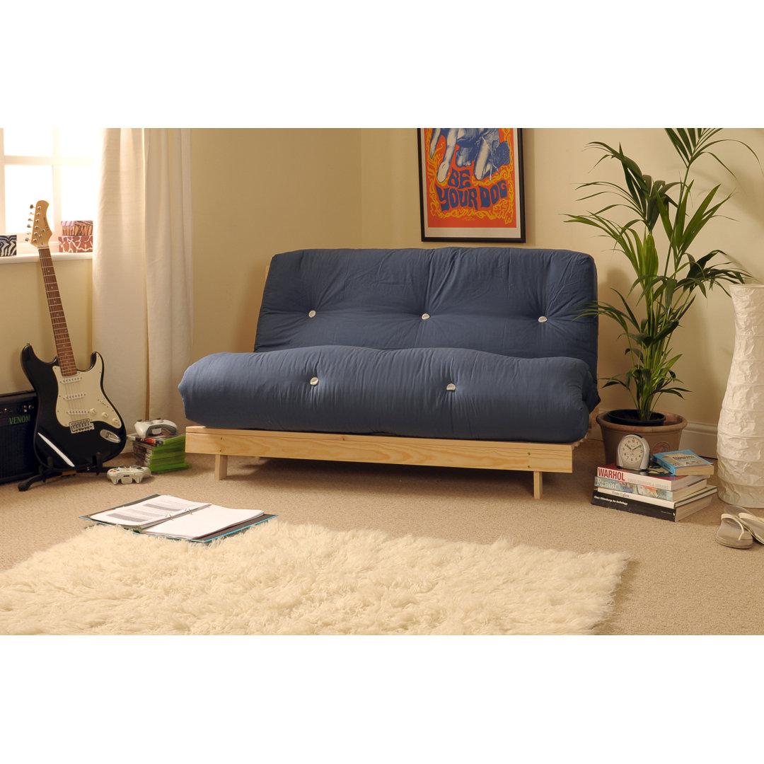 ModernMoments 2-Sitzer Futonsofa Arlete Polsterfarbe: Navyblau, Größe: 120 x 200 cm