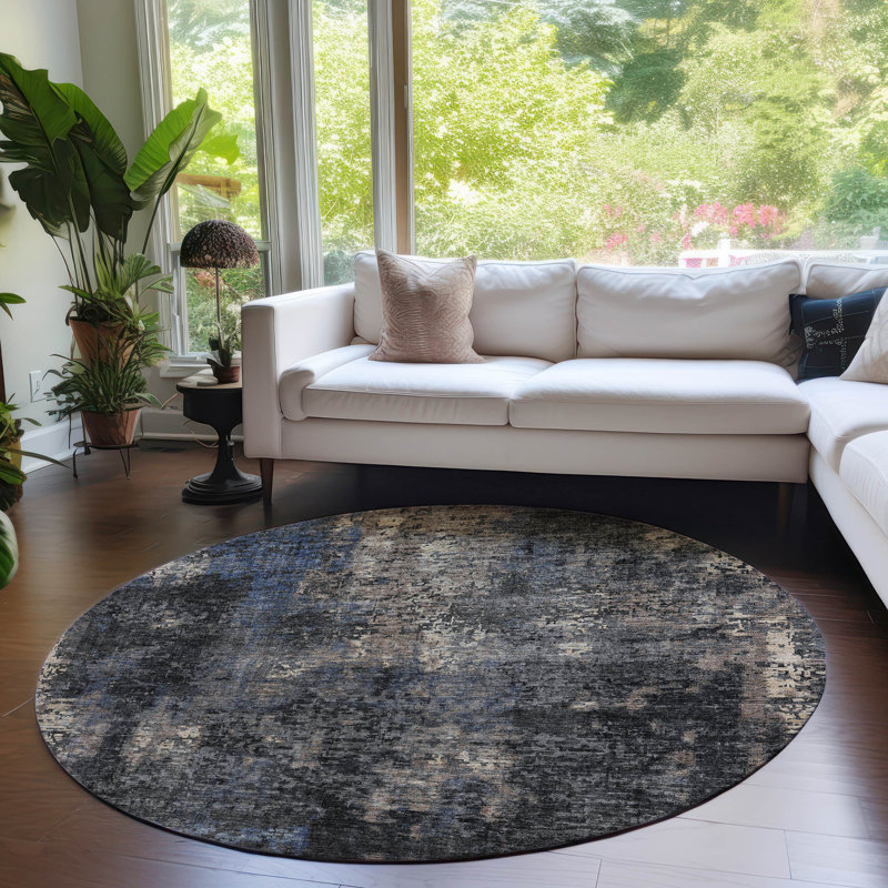 Tapis intérieur / extérieur en polyester Yoshino, Rond 8 pi