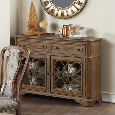 Traditional Style Oak Finish 1Pc Server Drawers Storage Cabinet Wooden Furniture Dining Room Furniture