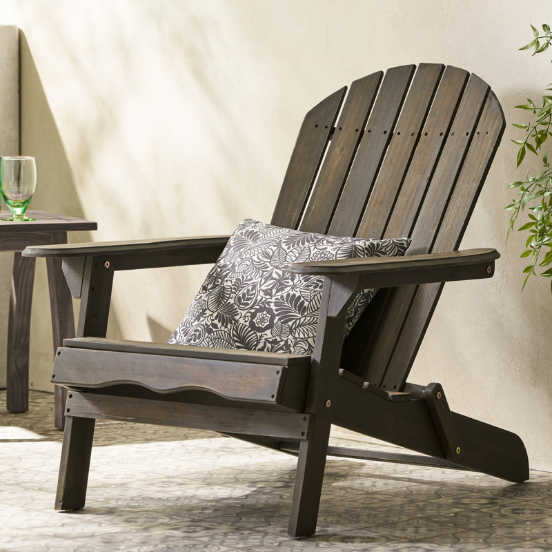 Gray Wood Outdoor Seat, Foldable For Space Optimization Chair, Made With Quality Wood,, Gray