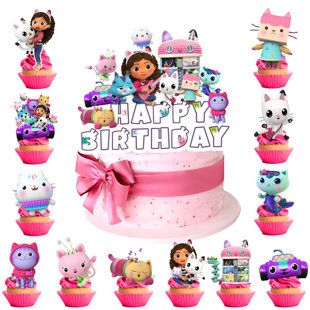 Cartoon Dollhouse Party Cake Topper, 13 Pcs Cartoon Cake Toppers