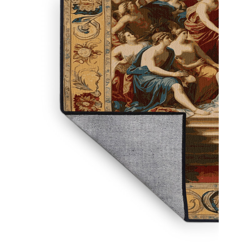 Tapis brun français lavable à la machine, Carré 7 pi