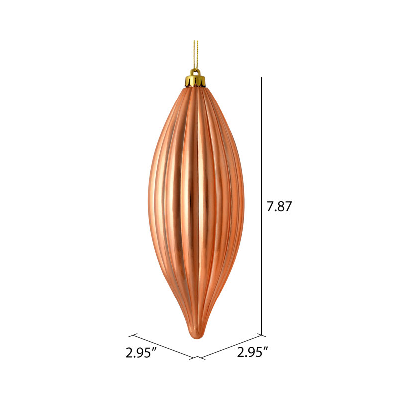 Ornement en forme de fleuron 8 po nLine, Rose doré brillant