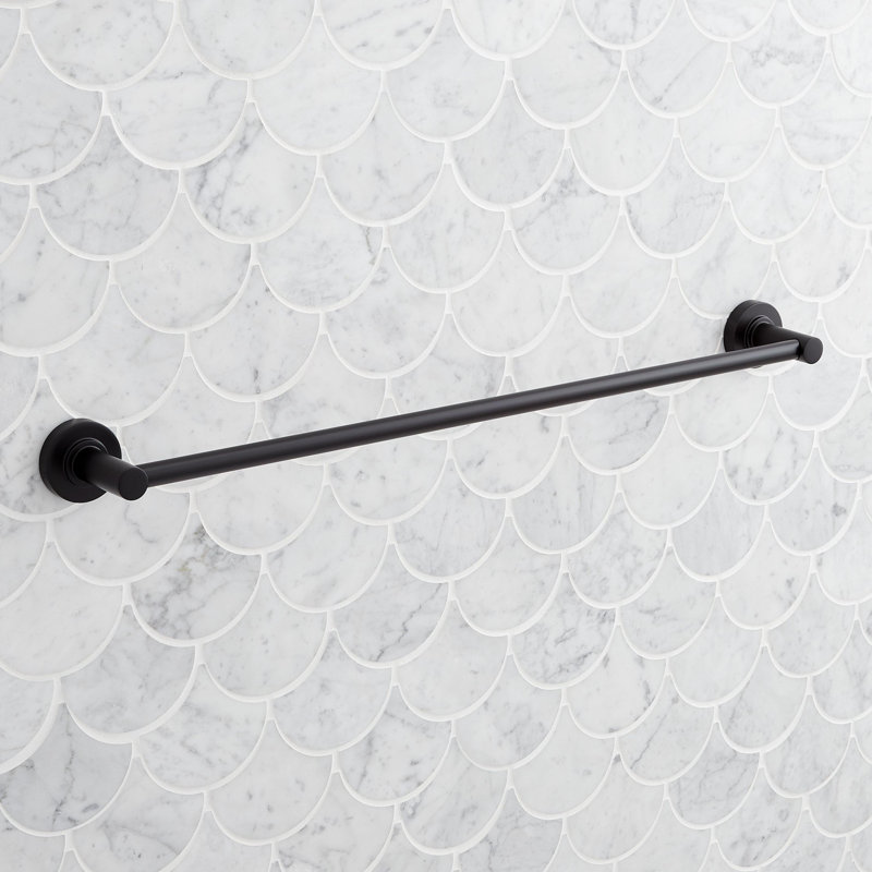 Lexia 24'' Wall Mounted Towel Bar, Matte Black, 2.19" H x 26" L x 3" D