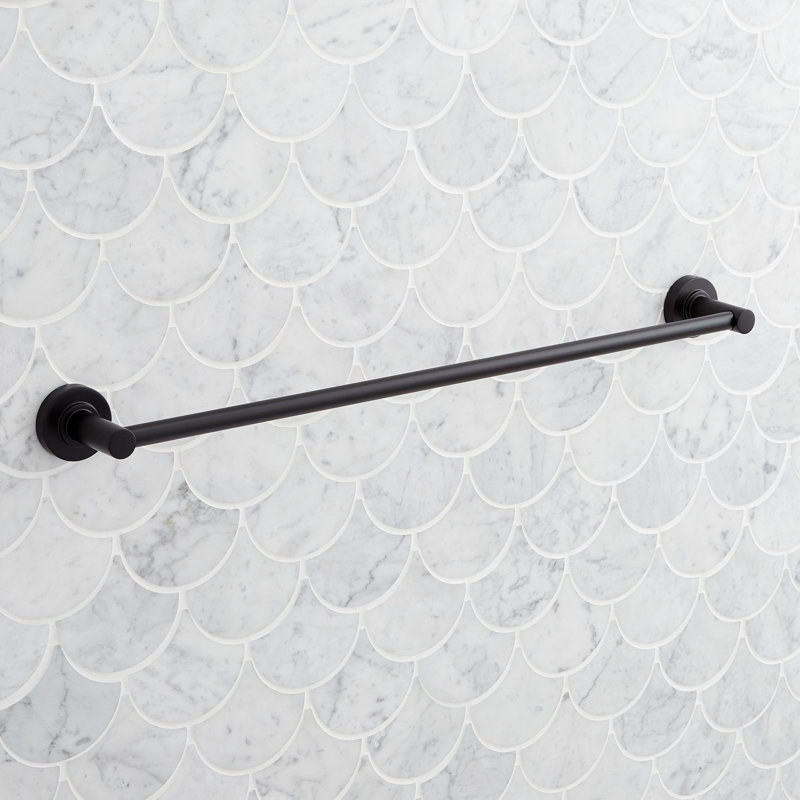 Lexia 24'' Wall Mounted Towel Bar, Matte Black, 2.19" H x 26" L x 3" D