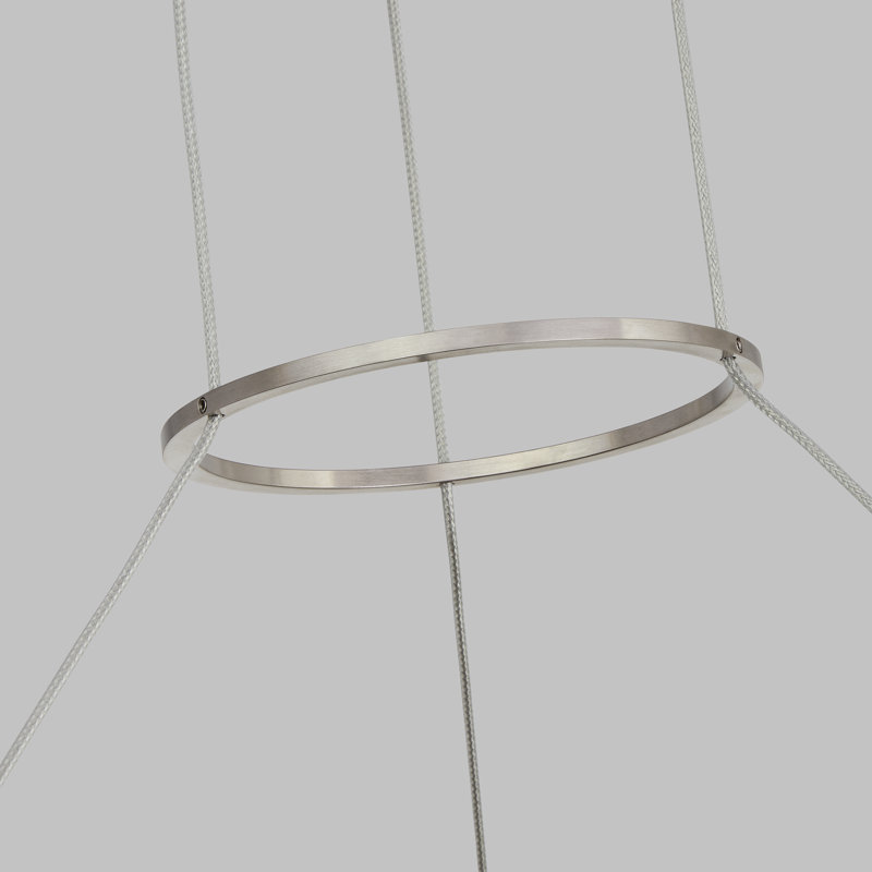 Bodiam 1 - Light LED Chandelier, Satin Nickel, 2" H x 30.4" W x 30.4" D