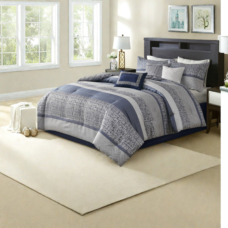 Luxury Bedding Sets King Polyester Jacquard Transitional Bedroom Home