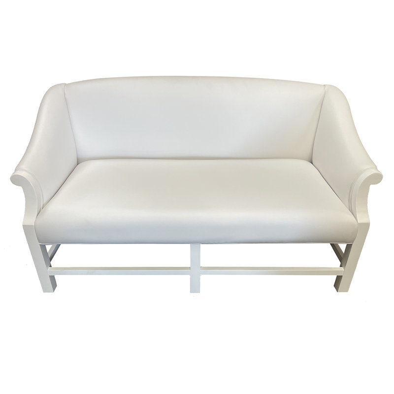 Causeuse 52 po, Similicuir blanc, Blanc