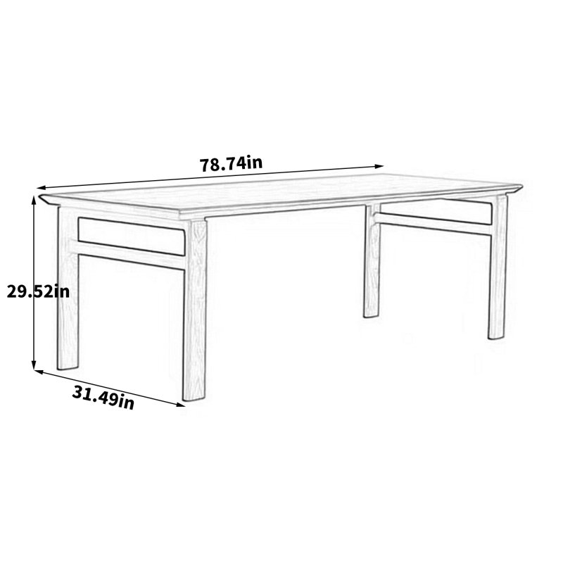 Table de salle à manger Shelva, H 29,52 po x L 78,74 po x l 31,49 po