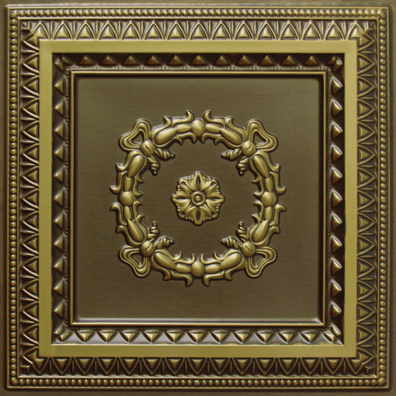 Carreau de plafond en PVC 2 pi x 2 pi Falkirk Perth, Laiton antique