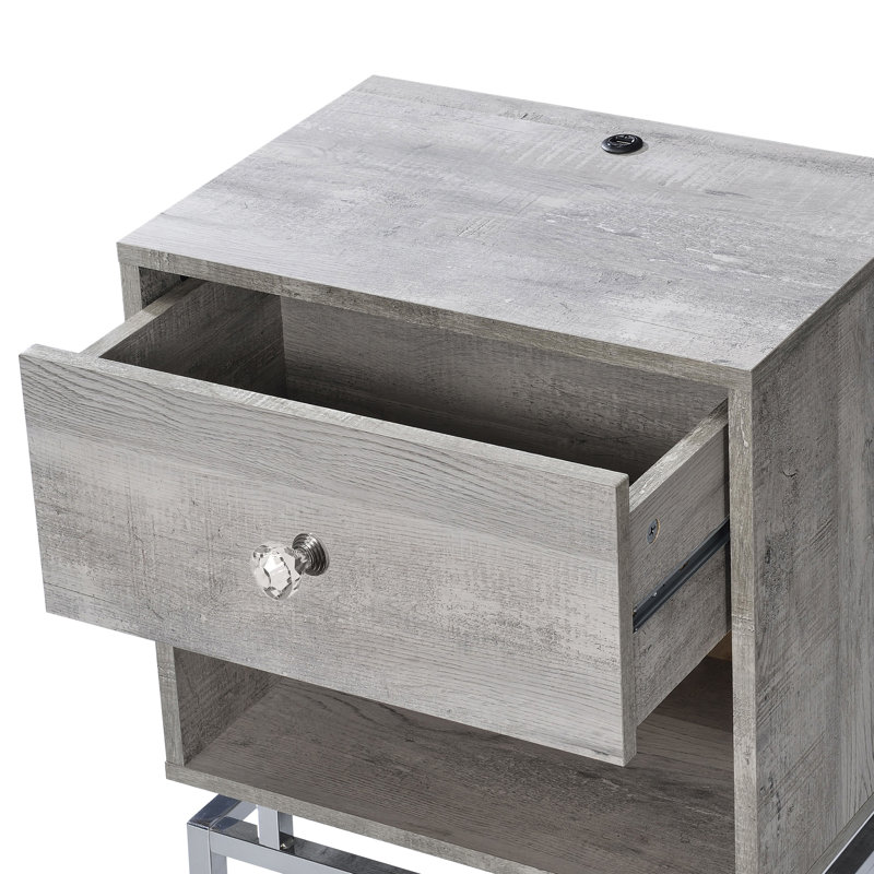 Breyelle End Table with Storage, Light Gray