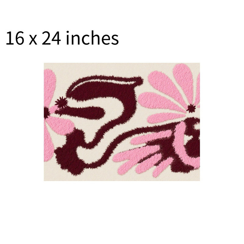 Tapis de bain doux à motif floral abstrait, 16 x 24