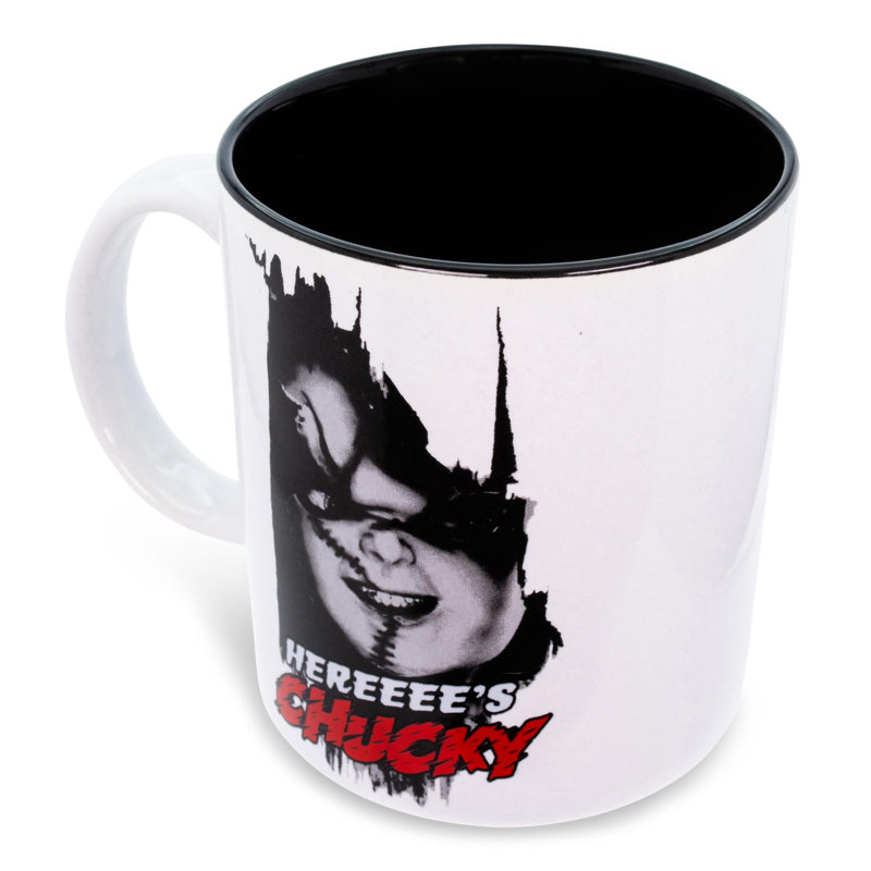 Tasse en céramique «Here Chucky» pour enfant | Peut contenir 20 onces