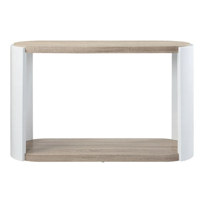 Table chic avec surface brillante et tablette supplémentaire pour le salon