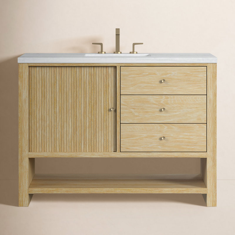 Marigot 48'' W Single Vanity, Eternal Jasmine Pearl Quartz, 8" Widespread