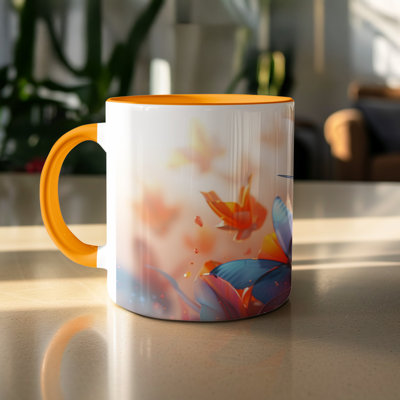 Handmade Ceramic Porcelain Coffee Mug Teacup and Saucer