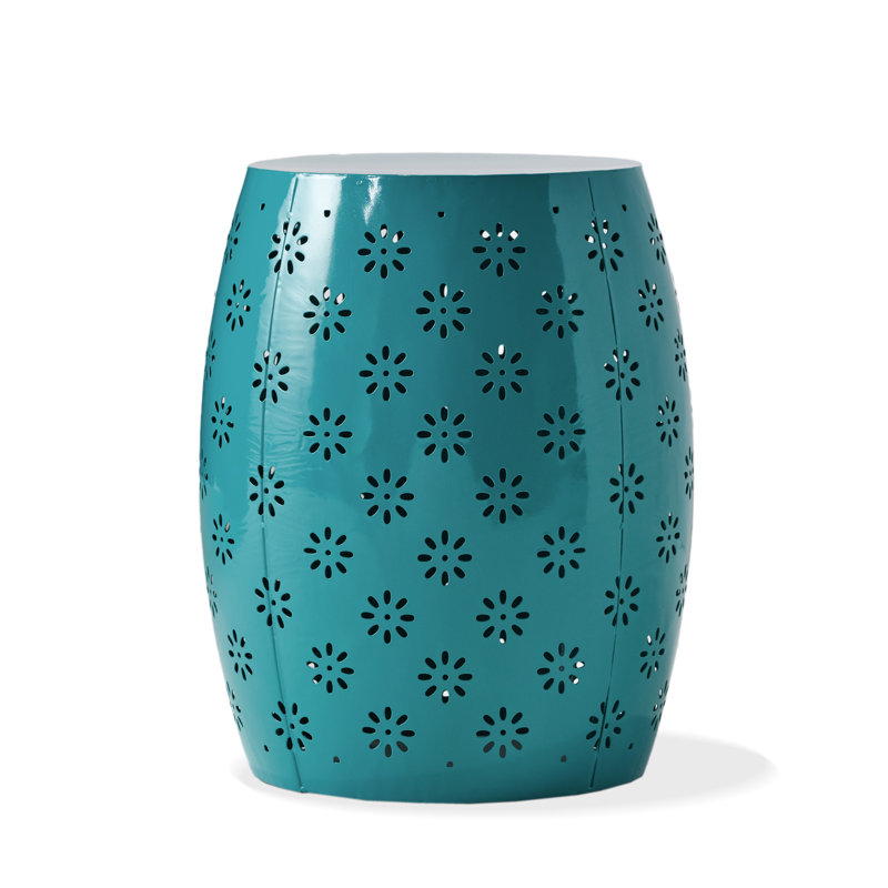 Table d'appoint en métal Pastrana, Bleu sarcelle