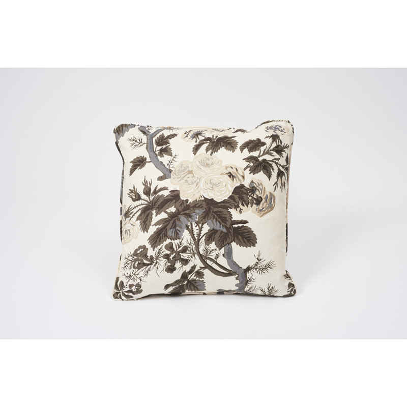 Pyne Hollyhock Pillow, Charcoal, 18" x 18"