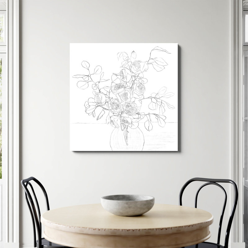 «Beautiful Bouquet Line» par Nadja, Toile tendue, Non, H 36 po x l 36 po
