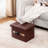 Folding Faux Leather Storage Ottoman With Side Pockets & Handles-2093525003