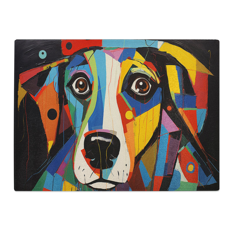 Dog Constructivism  Glass Chopping Board