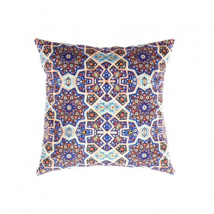 Square Pillow Cover & Insert, Navy Blue/Orange